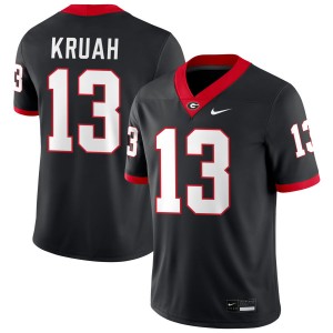 #13 AJ Kruah Georgia Black Men Jerseys Stitched College Football 443872-400