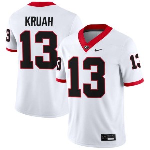 #13 AJ Kruah Go Dawgs White Men's Jersey Stitched College Football 365294-695