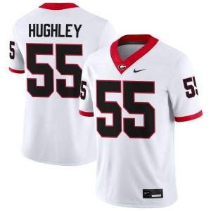 #55 Bo Hughley Georgia White Men Jerseys High School College Football 256140-802