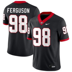 #98 Connor Ferguson Georgia Black Men's Jerseys Replica College Football 972756-847