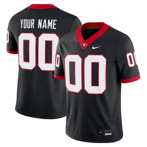 #00 Custom Georgia Bulldogs Black Men's Jerseys Game College Football 432237-757