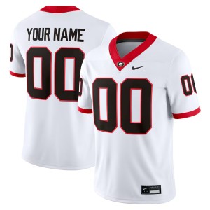 #00 Custom Go Dawgs White Men's Jerseys Player College Football 463682-523