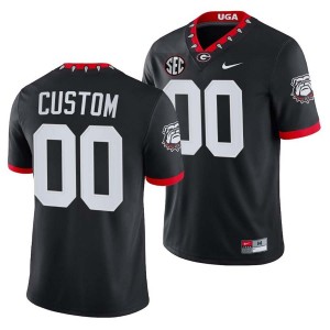 #00 Custom University of Georgia 100th Anniversary Black Men's Jersey Embroidery College Football 517487-649