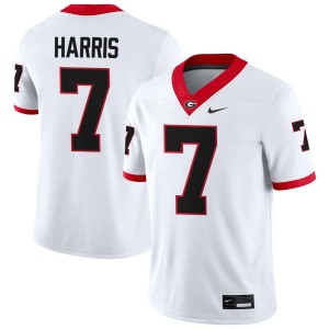 #7 Daniel Harris Go Dawgs White Men Jerseys Official College Football 619776-556