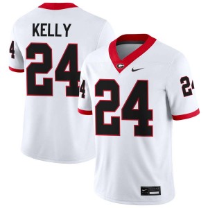 #24 Dominick Kelly Georgia Bulldogs White Men's Jersey NCAA College Football 723597-348