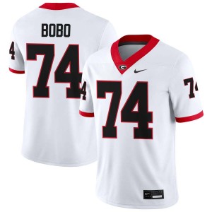 #74 Drew Bobo Dawgs White Mens Jersey University College Football 677809-127