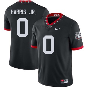 #0 Gabe Harris Jr. Go Dawgs 100th Anniversary Black Mens Jersey Stitched College Football 100249-131