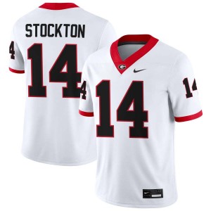 #14 Gunner Stockton Georgia Bulldogs White Men's Jerseys Embroidery College Football 835481-930