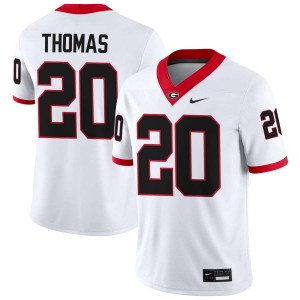 #20 JaCorey Thomas Go Dawgs White Mens Jersey Embroidery College Football 292720-581