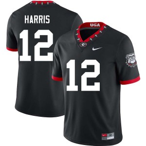 #12 Jaden Harris Georgia Bulldogs 100th Anniversary Black Men Jerseys Game College Football 740626-315