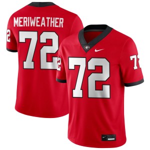 #72 Jamal Meriweather University of Georgia Red Mens Jerseys Official College Football 911334-387