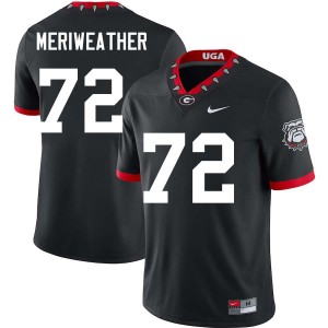 #72 Jamal Meriweather UGA 100th Anniversary Black Men Jersey University College Football 548490-811