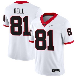 #81 Jeremy Bell UGA White Mens Jersey Limited College Football 597310-719