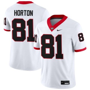 #81 Josh Horton University of Georgia White Men's Jerseys NCAA College Football 180622-224