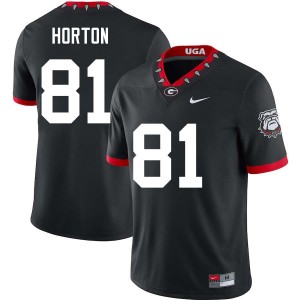 #81 Josh Horton University of Georgia 100th Anniversary Black Mens Jersey Embroidery College Football 369415-753
