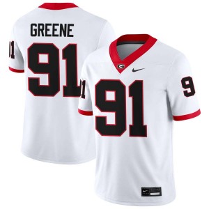 #91 Justin Greene UGA Bulldogs White Men Jersey Stitched College Football 599714-437