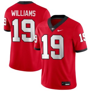 #19 Justin Williams Go Dawgs Red Men Jersey Replica College Football 138396-583