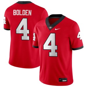 #4 KJ Bolden UGA Bulldogs Red Men's Jerseys NCAA College Football 600518-253