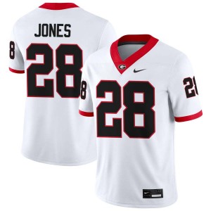 #28 Kris Jones UGA White Mens Jersey 2025 College Football 207631-612