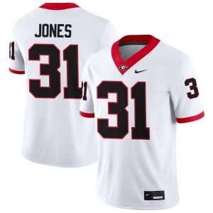 #31 Kyron Jones Georgia Bulldogs White Men's Jersey Game College Football 517941-395