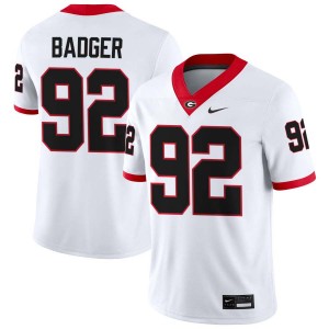 #92 Liam Badger University of Georgia White Mens Jersey Stitched College Football 160556-204