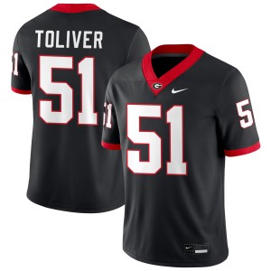 #51 Malachi Toliver Go Dawgs Black Mens Jerseys Stitched College Football 283543-605