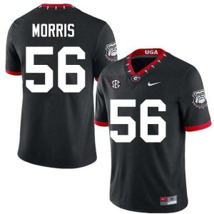#56 Micah Morris Georgia 100th Anniversary Black Men's Jerseys Replica College Football 357690-775