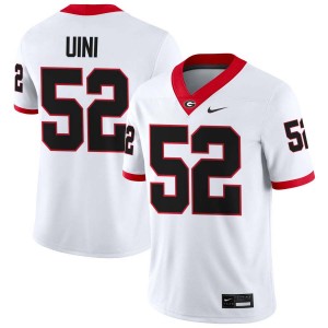 #52 Michael Uini Georgia White Mens Jersey Official College Football 532697-898