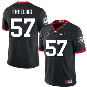 #57 Monroe Freeling Georgia Bulldogs 100th Anniversary Black Men Jersey NCAA College Football 904371-934