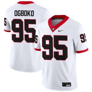 #95 Nnamdi Ogboko University of Georgia White Mens Jersey Embroidery College Football 892619-591