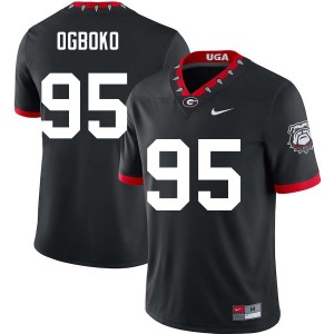 #95 Nnamdi Ogboko University of Georgia 100th Anniversary Black Mens Jersey University College Football 692110-287