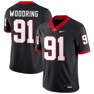 #91 Peyton Woodring Dawgs Black Men Jerseys University College Football 120820-840