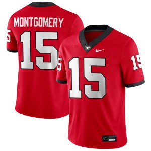 #15 Ryan Montgomery Georgia Bulldogs Red Men's Jerseys Embroidery College Football 449824-409