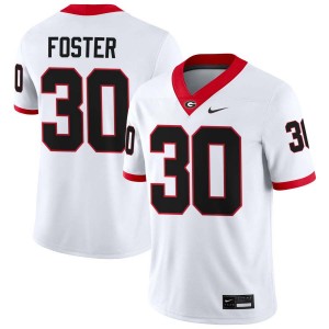 #30 Terrell Foster University of Georgia White Mens Jersey Stitched College Football 648755-180