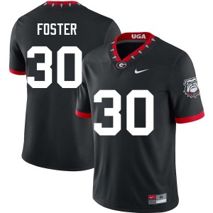 #30 Terrell Foster Go Dawgs 100th Anniversary Black Men's Jerseys University College Football 329661-844