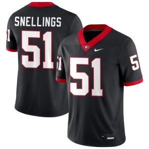 #51 Will Snellings Georgia Black Mens Jersey Game College Football 667268-306
