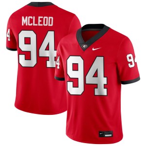 #94 Xzavier McLeod UGA Bulldogs Red Mens Jersey Official College Football 622135-437