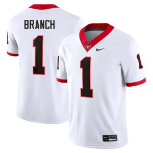 #1 Zachariah Branch UGA Bulldogs White Men's Jersey Limited College Football 767199-387