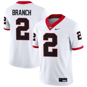 #2 Zion Branch UGA White Men Jerseys Embroidery College Football 431978-398