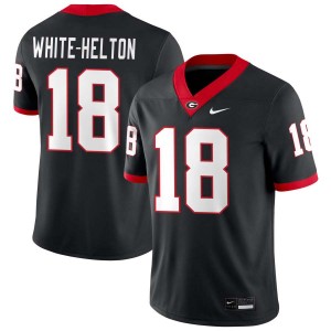#18 Sacovie White-Helton Dawgs Black Men Jersey University College Football 159255-812