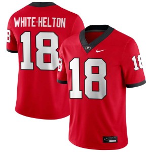 #18 Sacovie White-Helton UGA Bulldogs Red Mens Jerseys High School College Football 266364-804