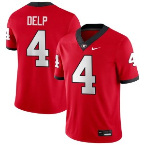 #4 Oscar Delp Go Dawgs Red Mens Jersey Game College Football 944604-946