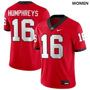 #16 London Humphreys Go Dawgs Red Women Jersey Official College Football 291888-108