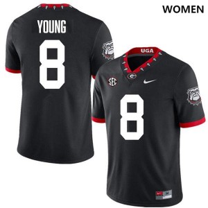#8 Colbie Young Georgia Bulldogs 100th Anniversary Black Women's Jerseys High School College Football 829430-864