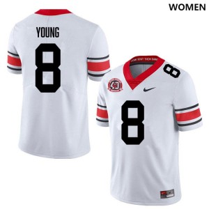 #8 Colbie Young Georgia 40th Anniversary White Women's Jersey Embroidery College Football 629071-675