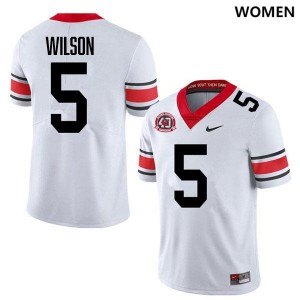 #5 Raylen Wilson Dawgs 40th Anniversary White Women's Jersey University College Football 618123-938