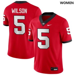#5 Raylen Wilson Georgia Bulldogs Red Womens Jersey Embroidery College Football 540584-795