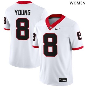 #8 Colbie Young Dawgs White Women Jersey University College Football 465027-842