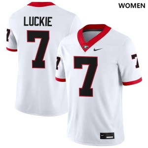 #7 Lawson Luckie Georgia White Women's Jerseys Official College Football 669265-704