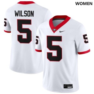 #5 Raylen Wilson Georgia Bulldogs White Women Jerseys Limited College Football 406523-888